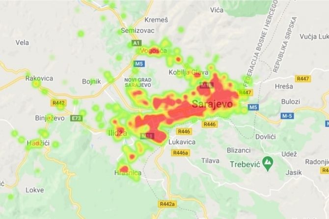 Geomapiranje najvećih žarišta oboljelih od Covid19 virusa u Kantonu Sarajevo❗